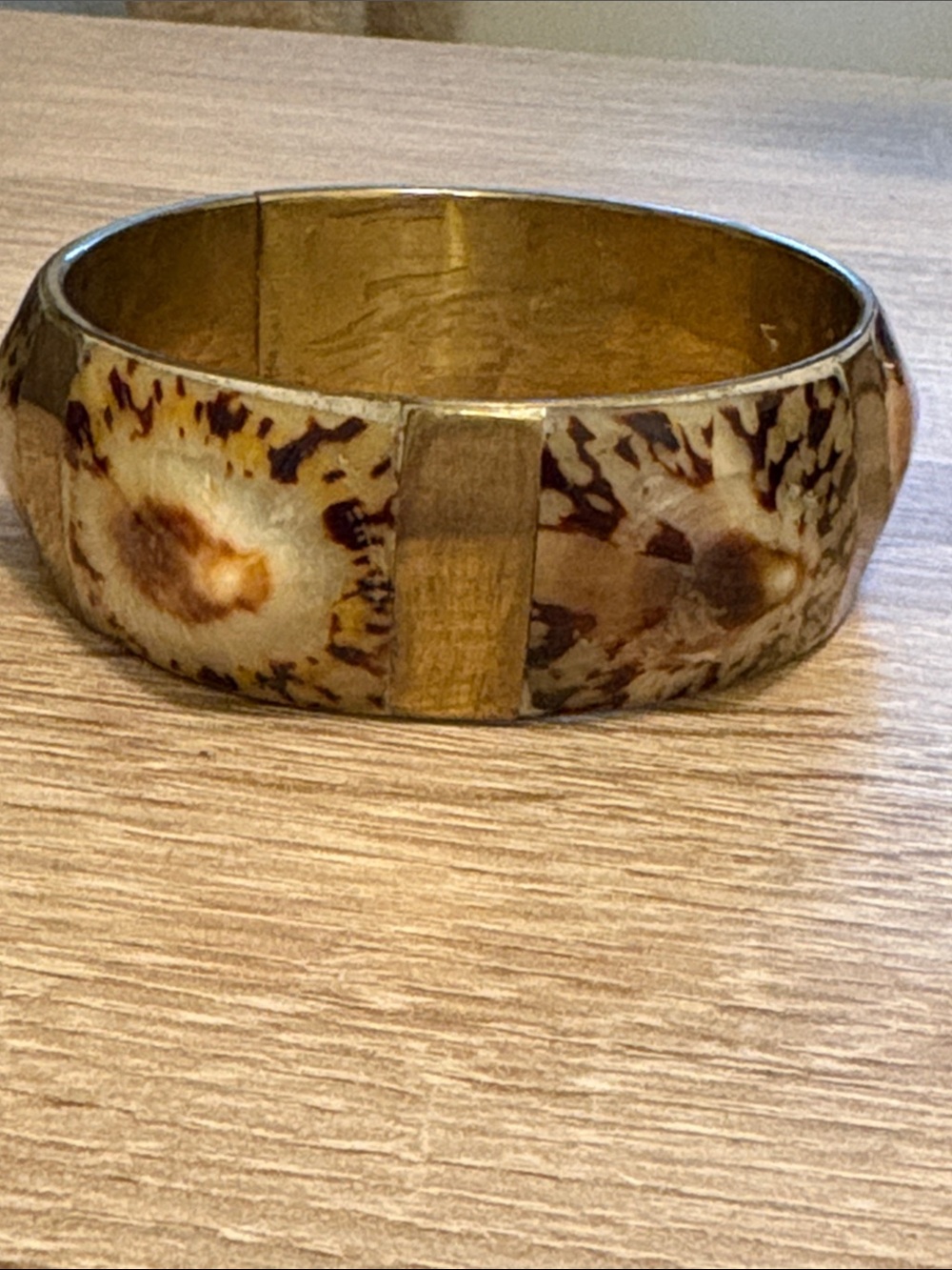 Vinyasa Shell And Brass Bangle Bracelet Ocean Sealife